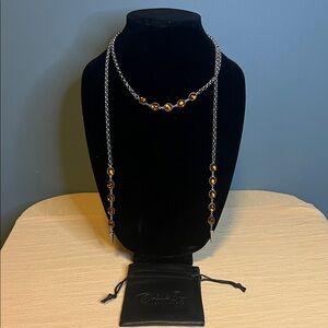 Oak & Ivy stainless steel with Amber Crystal Accents
